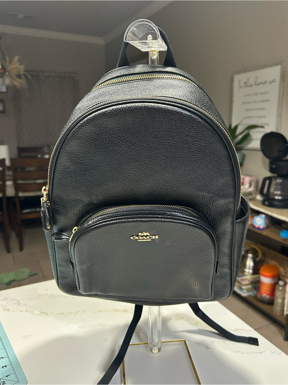 Coach Court Backpack Refined Pebble Leather Bag 5666